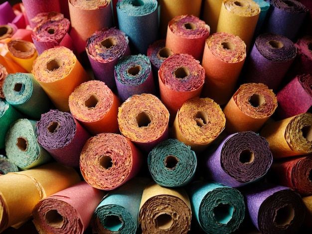 Красочный шелковичный рулон бумаги