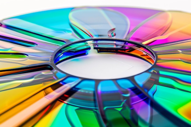 Colorful Multicolored CD Isolated on White Background