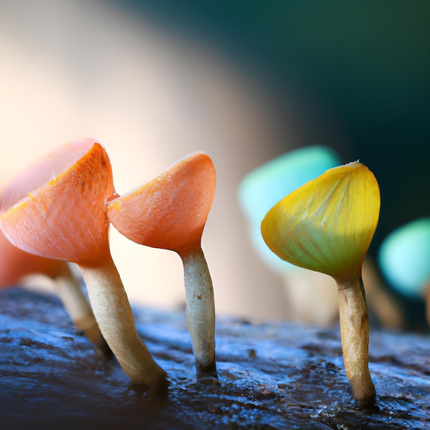 colorful mushroom on blur background