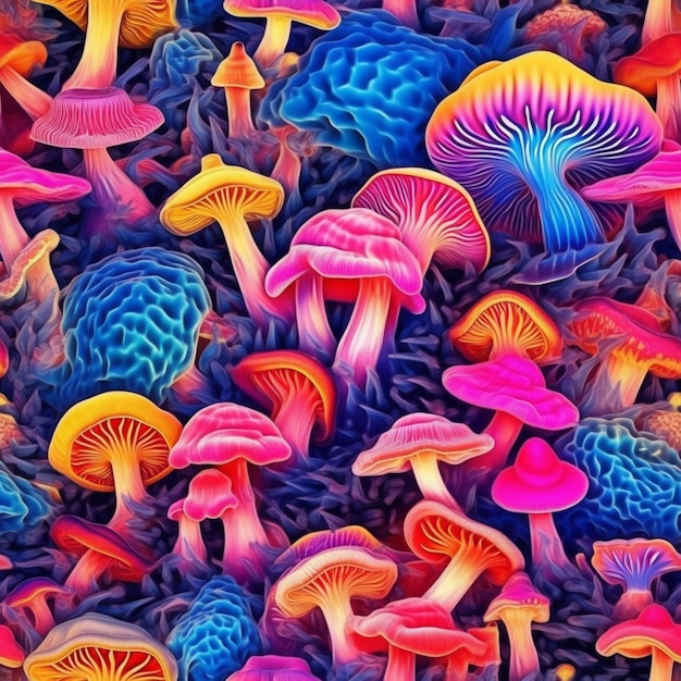A colorful mushroom wallpaper that is made by me.
