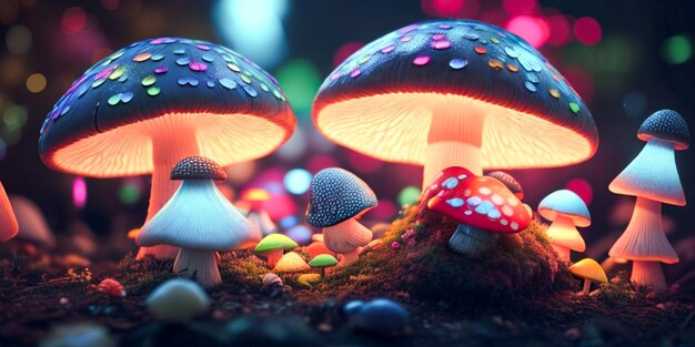 Photo colorful mushroom