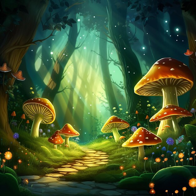 colorful mushrooms vector designs