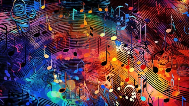 Colorful music background Illustration AI GenerativexA