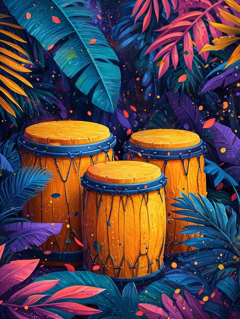 colorful music and drums background