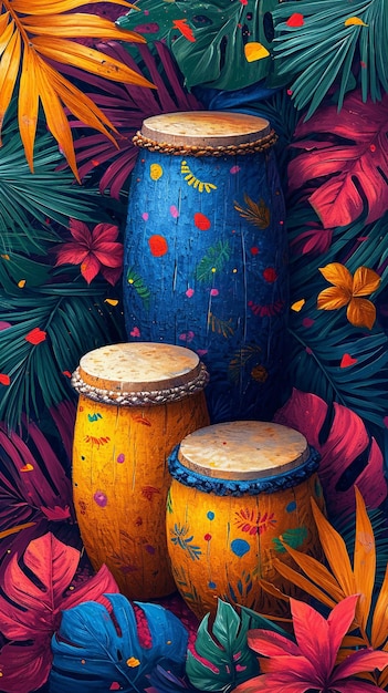 colorful music and drums background