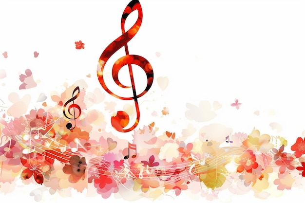 Colorful musical festival with music notes design