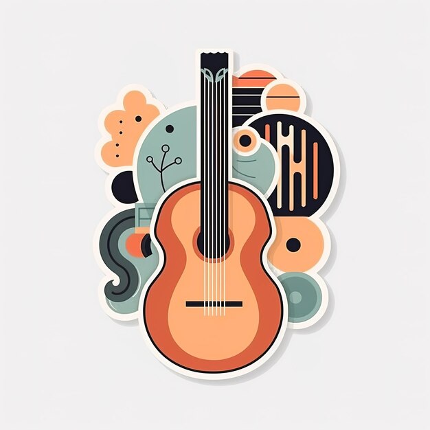 Colorful musical instruments illustration