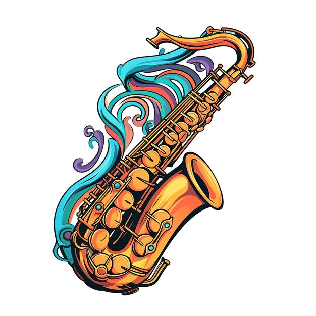 Photo colorful musical instruments illustration