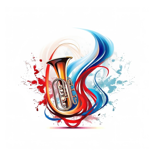 Photo colorful musical instruments illustration