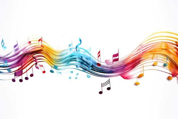 Colorful musical notes on a white background Ideal for musicrelated designs