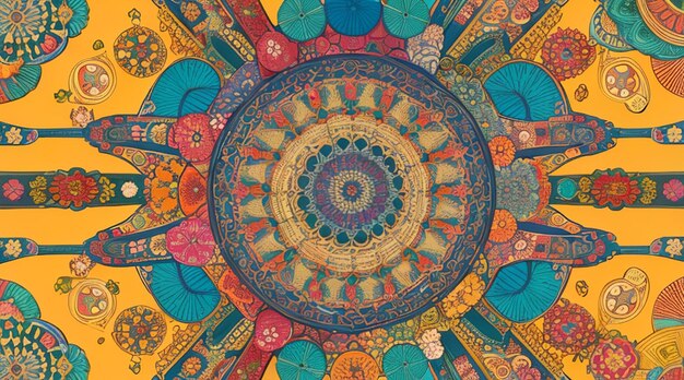 Photo colorful mystical mandala for desktop wallpaper