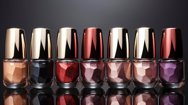 Colorful nail polish collection with elegant design