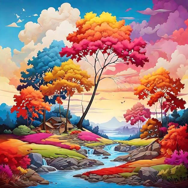Foto scena naturale colorata