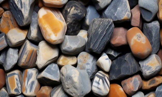 Colorful natural stone pebbles as a background texture pattern