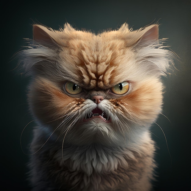 Premium AI Image  Colorful naturalistic angry cat Illustration AI  Generative