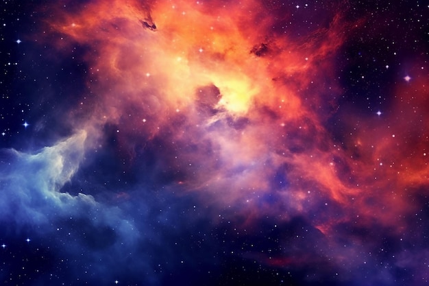 Colorful nebula in space background