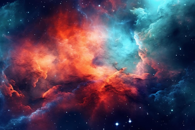 Colorful nebula in space background