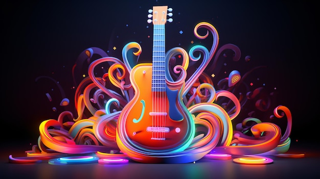 Colorful neon background musical style theme abstract background