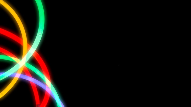 Colorful neon light strip on dark background