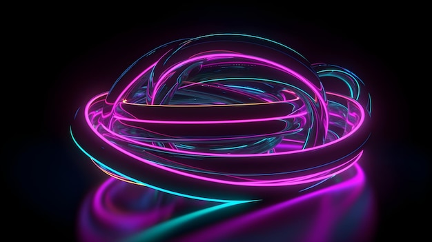 A colorful neon light wallpaper with a black background and a blue background.