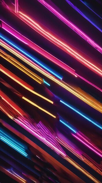 다채로운 네온 불빛과 줄무 ⁇  패턴 추상적인 배경