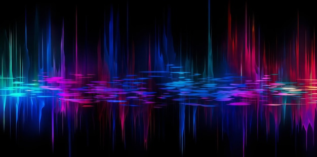 Colorful neon line background Illustration AI Generative