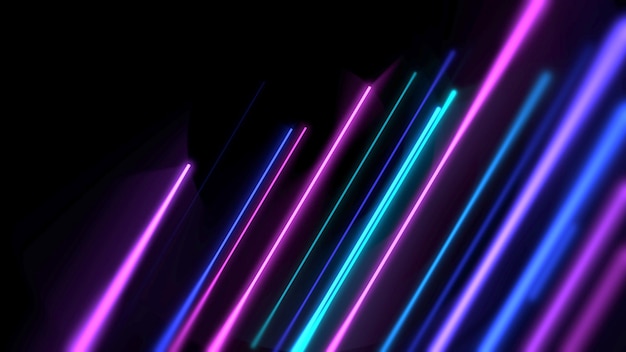 Colorful neon lines abstract background. Elegant and luxury dynamic club style 3D illustration