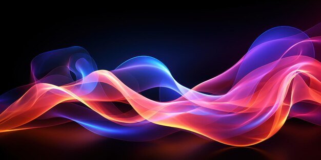 colorful neon lines on a black background