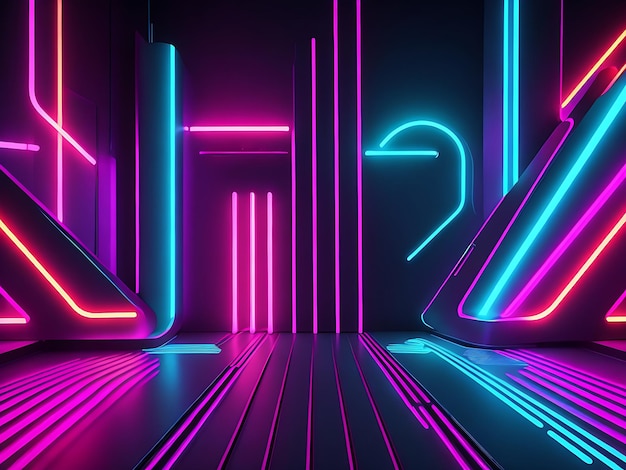 Colorful neon pieces in a modern and futuristic stylegenerative ai technology