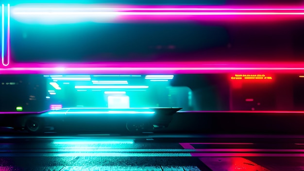 A colorful neon sign cyberpunk style