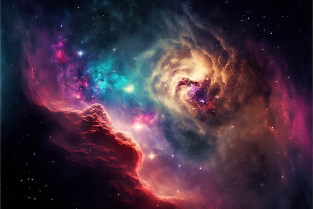 Colorful night sky space. nebula and galaxies in space. astronomy concept background.