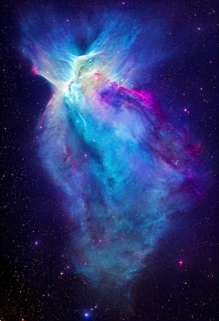 カラフルな夜空空間。宇宙の星雲と銀河。天文学の概念の背景。