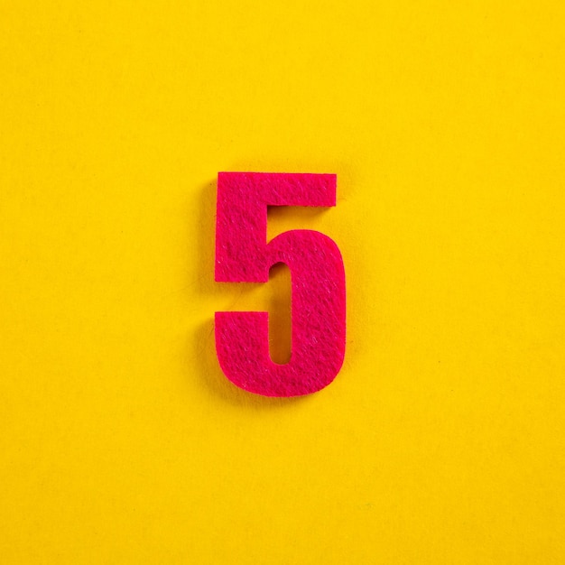 A colorful number on yellow background