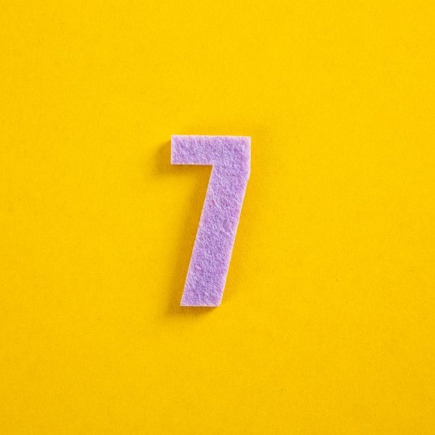 A colorful number on yellow background