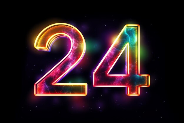 Photo a colorful numbers in a black background