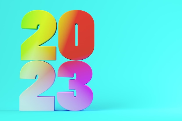 Colorful numbers  on a blue background d illustration