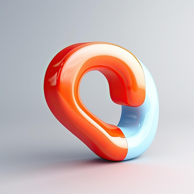 A colorful object with a letter c on it