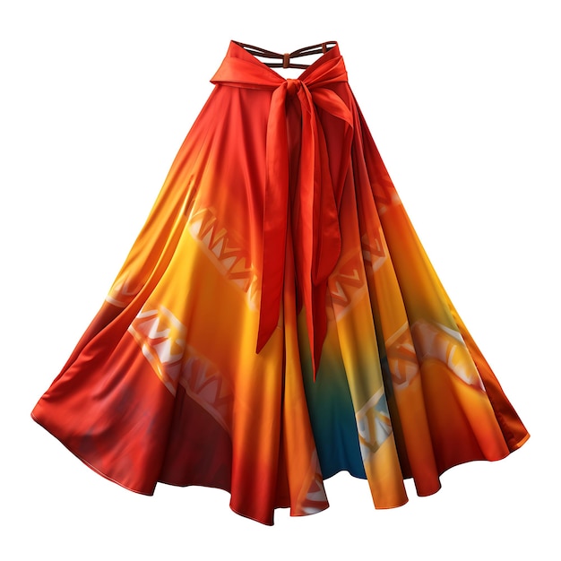 사진 스와지 에마히야 타입의 다채로운 포장 스커트 재료 면화 색상 개념 전통적인 옷 패션