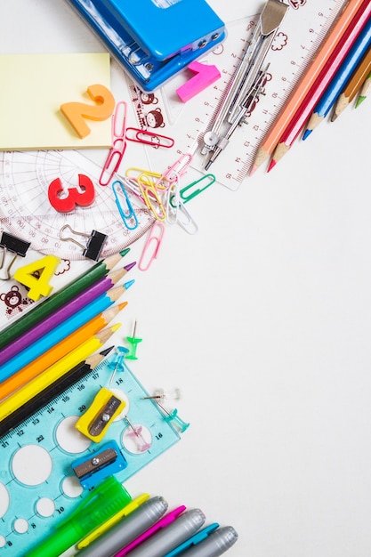 Colorful office supplies
