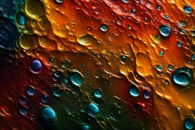 Colorful oil macro texture