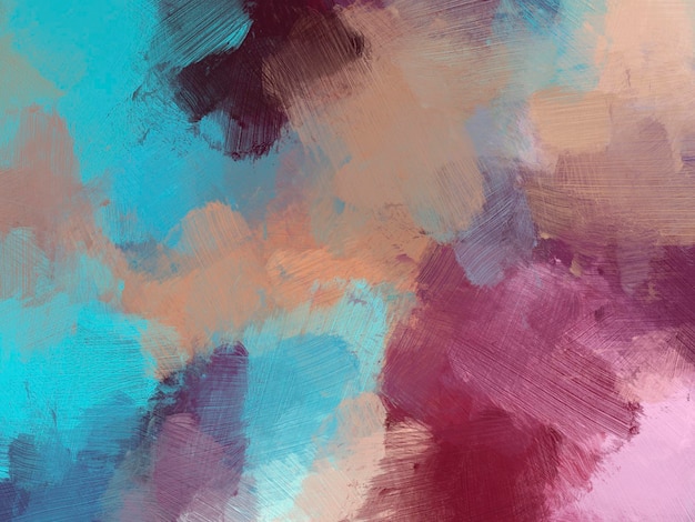 Colorful oil paint brush abstract background blue brown