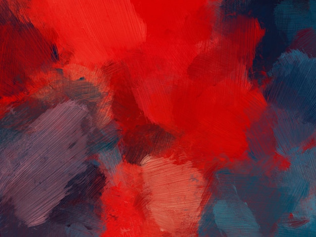 Colorful oil paint brush abstract background blue red