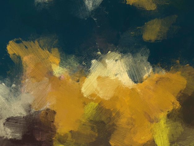 Colorful oil paint brush abstract background blue yellow
