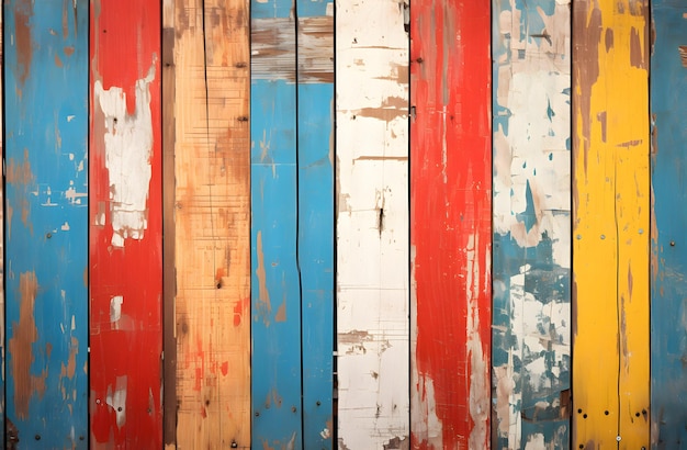 Colorful old painted wood grunge Construction of Aged Bright Colored turquoise Timber Planks