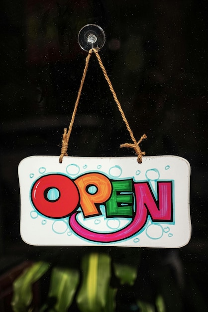 colorful open signage photo