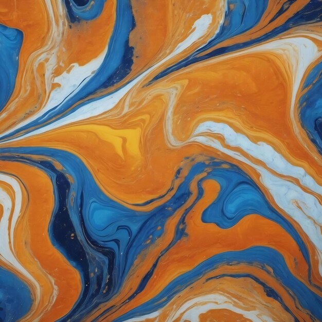 Photo colorful orange blue and yellow marble effect pattern background design