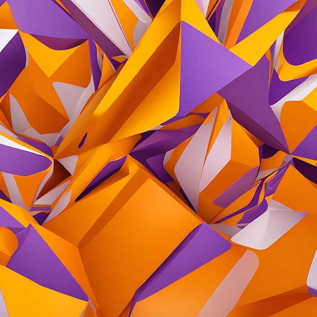 Colorful orange yellow purple and white colors lowpoly abstract background AI Generated