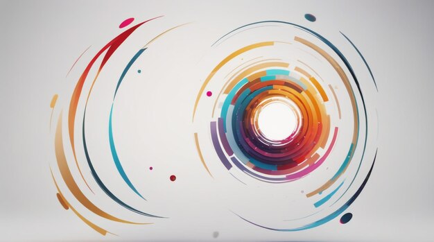 Photo colorful orbit rotation abstract circular background with space for your content