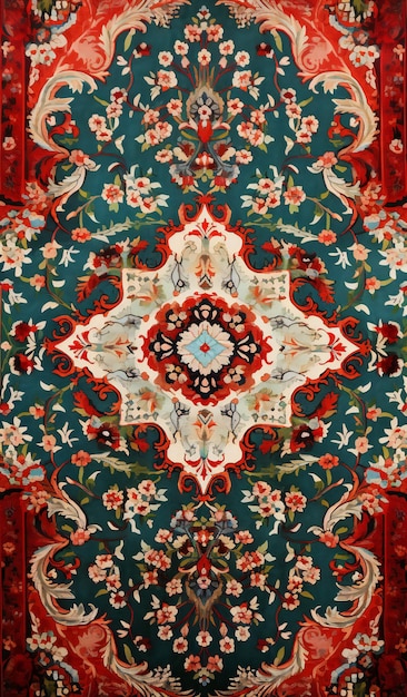 Colorful oriental carpet in the oriental style Close up