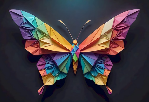 Photo colorful origami butterfly